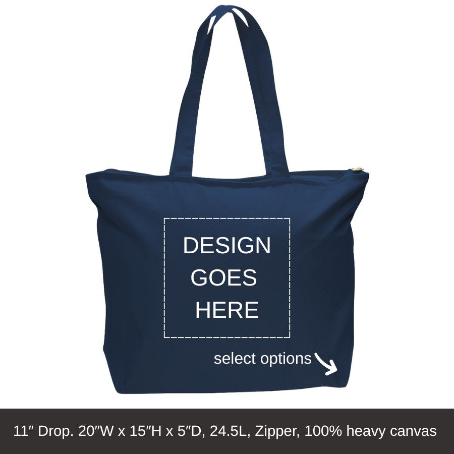 Q-TEES Q611 - Canvas Zippered Tote Bag