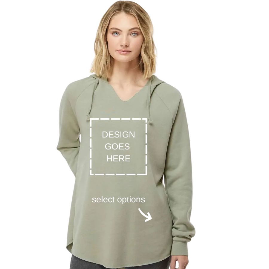Independent Trading Co. PRM2500 Women's California Wave Wash Hoodie- Custom