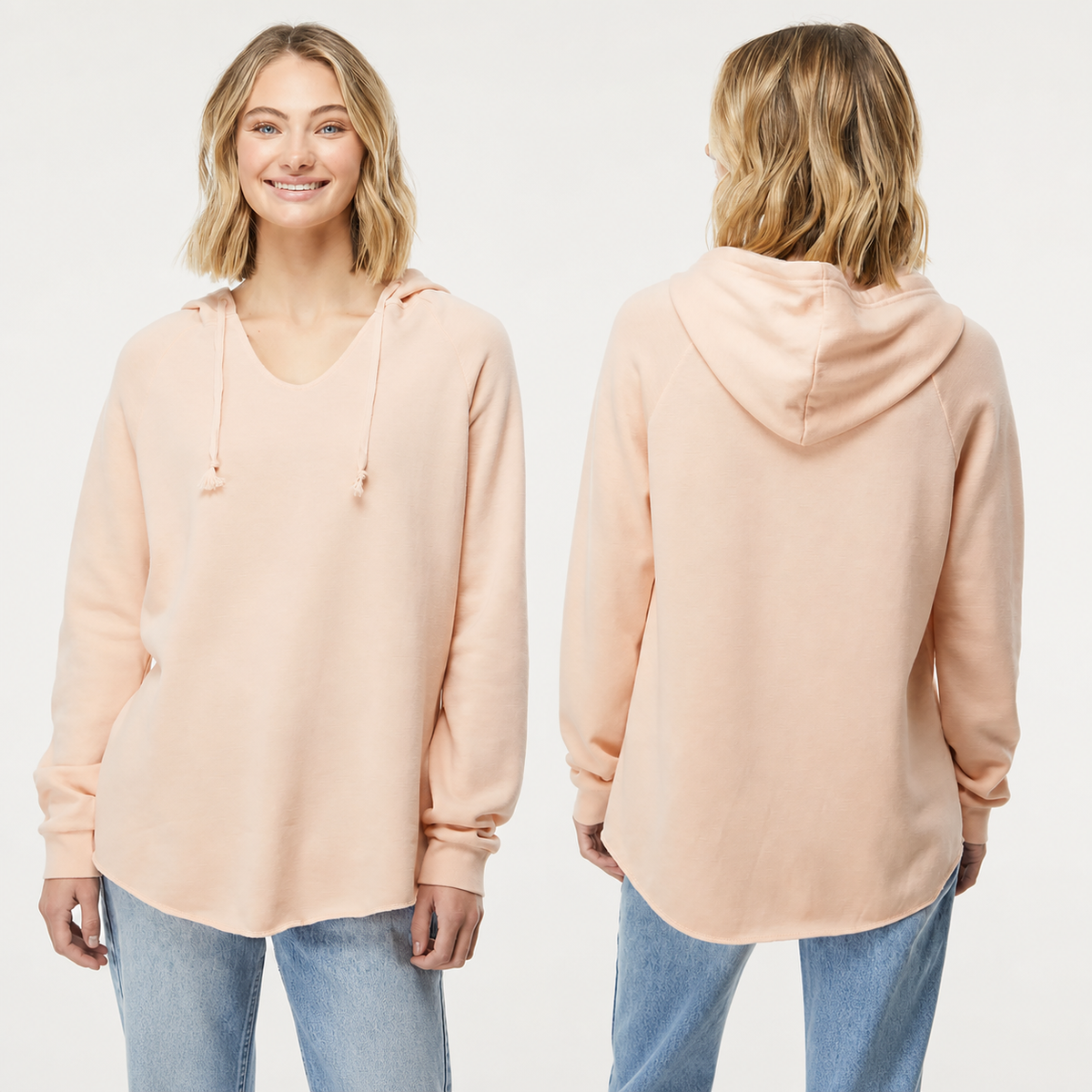 Independent Trading Co. PRM2500 Women's California Wave Wash Hoodie- Custom