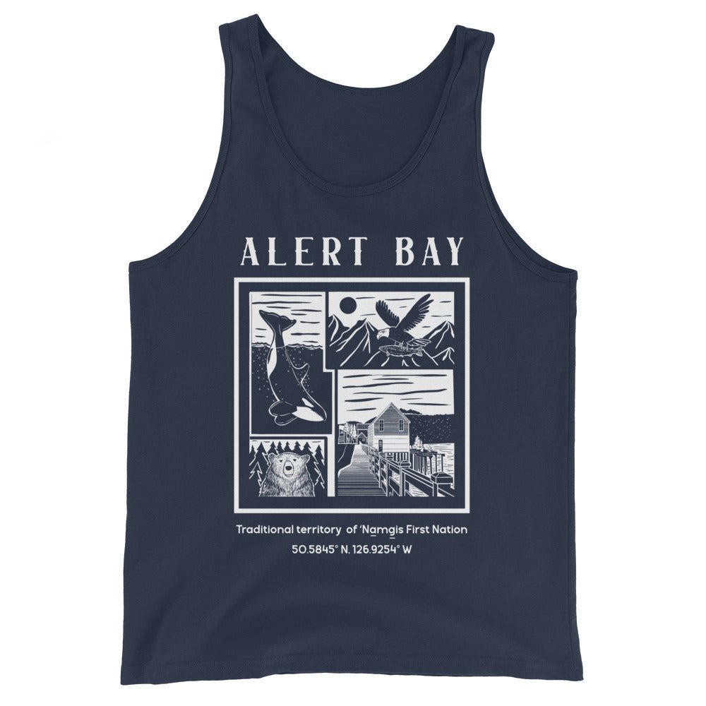 Design of Alert Bay - Men's Tank Top , the colour is Navy