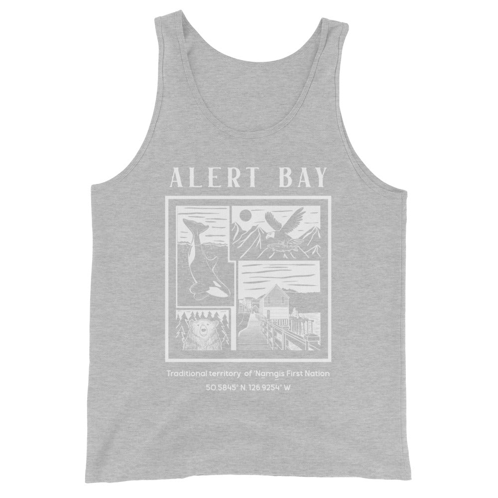 Design of Alert Bay - Men's Tank Top , the colour is Athletic Heather