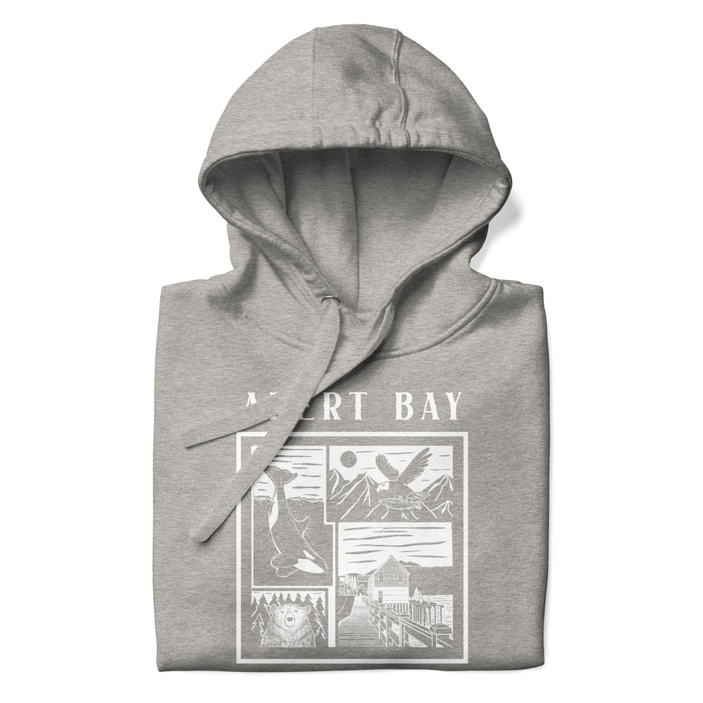 Design of Alert Bay - Unisex Hoodie , the colour is Carbon Grey