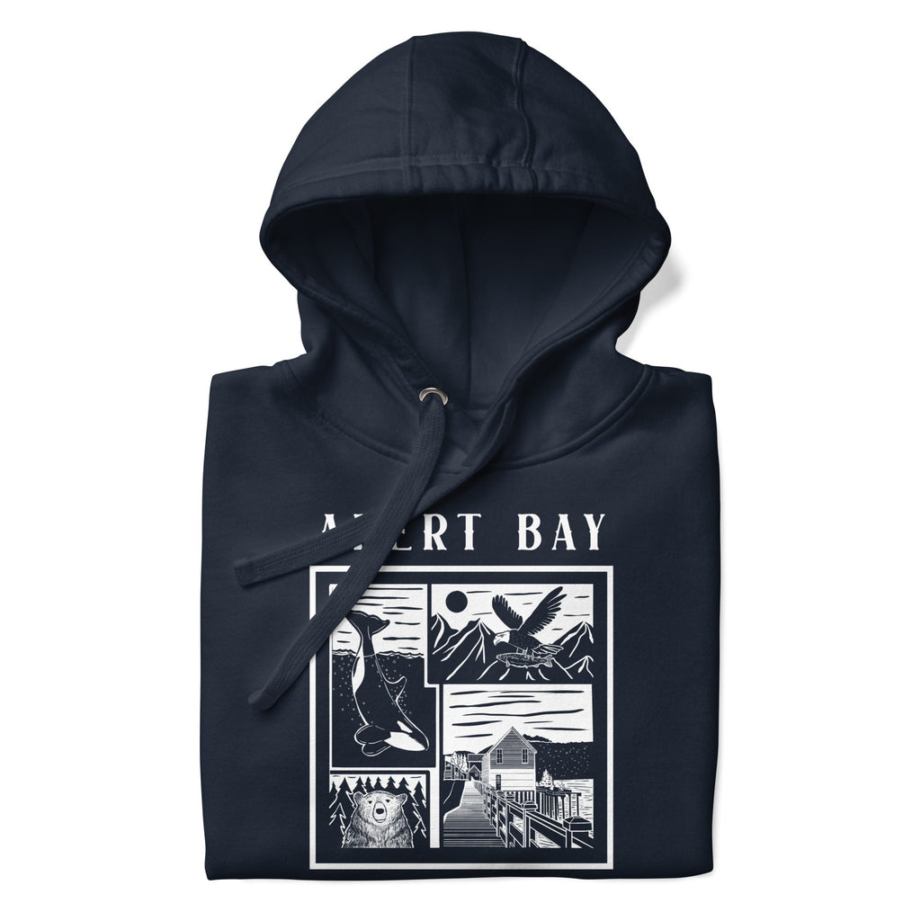 Design of Alert Bay - Unisex Hoodie , the colour is Navy Blazer