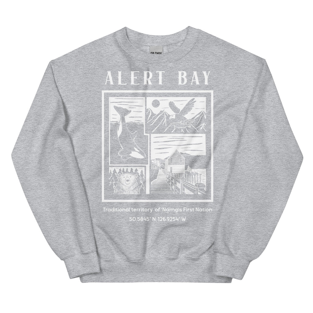 Design of Alert Bay - Unisex Sweatshirt , the colour is Sport Grey