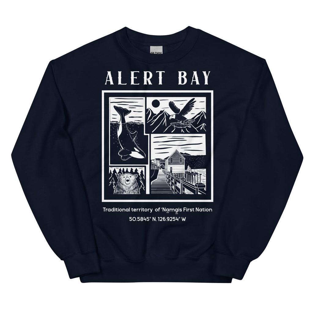 Design of Alert Bay - Unisex Sweatshirt , the colour is Navy