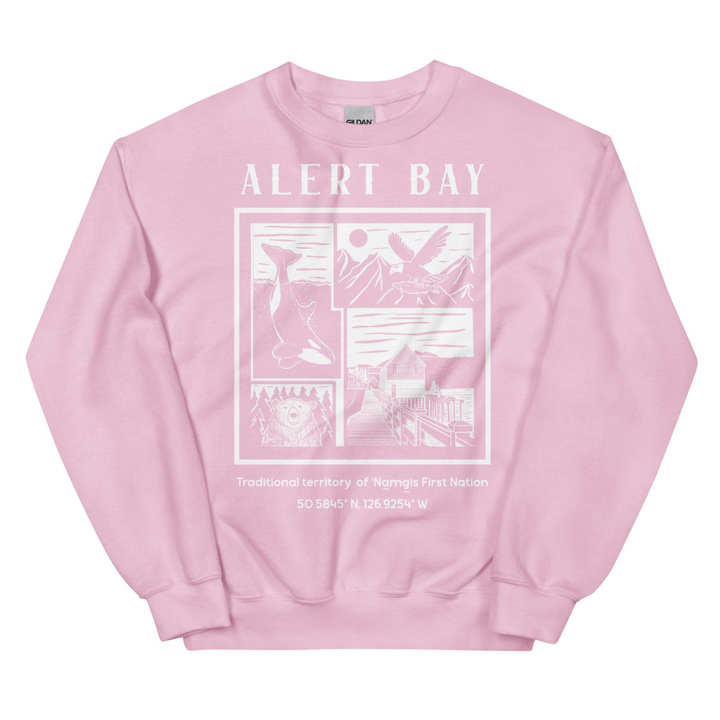 Design of Alert Bay - Unisex Sweatshirt , the colour is Light Pink
