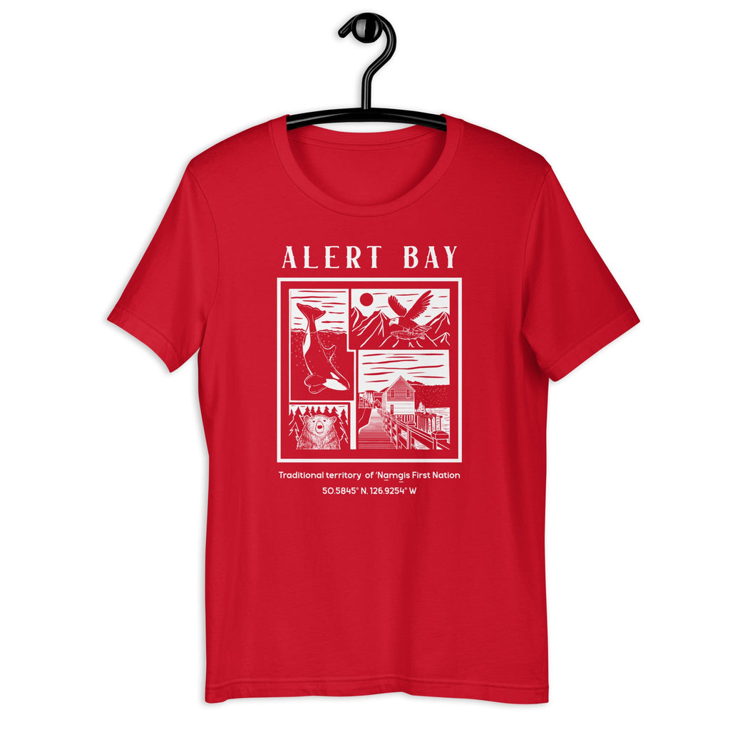 Design of Alert Bay - Unisex t-shirt , the colour is Red