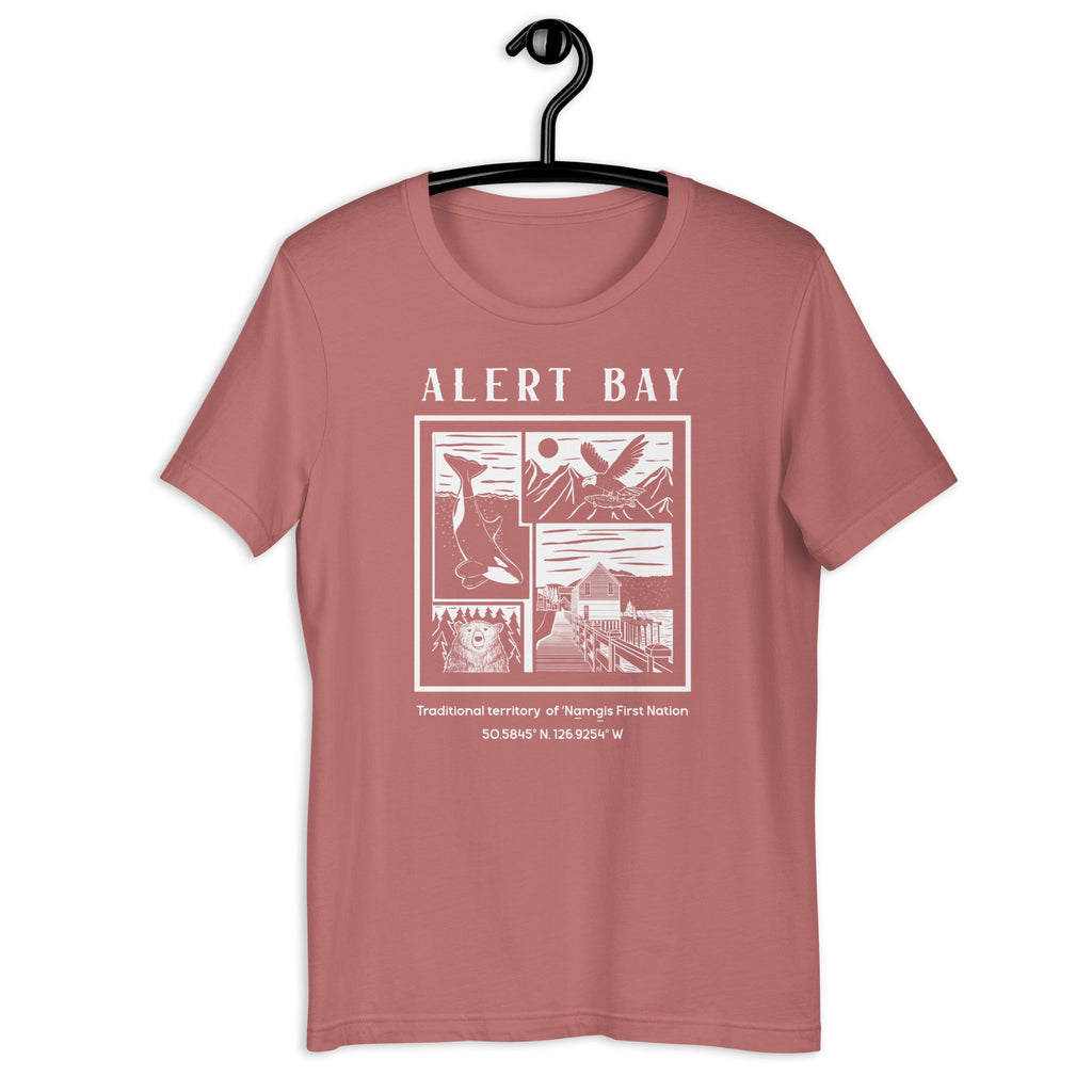 Design of Alert Bay - Unisex t-shirt , the colour is Mauve