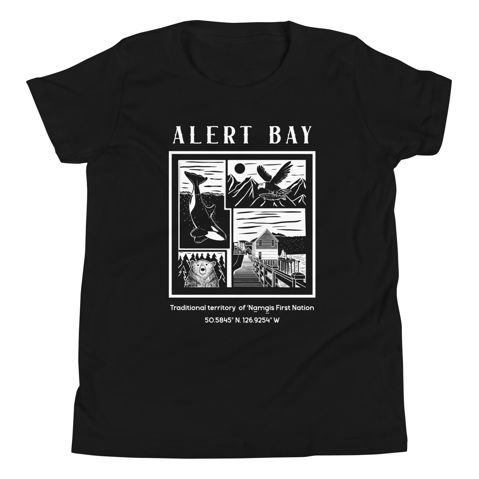 Design of Alert Bay - Youth Short Sleeve T-Shirt , the colour is