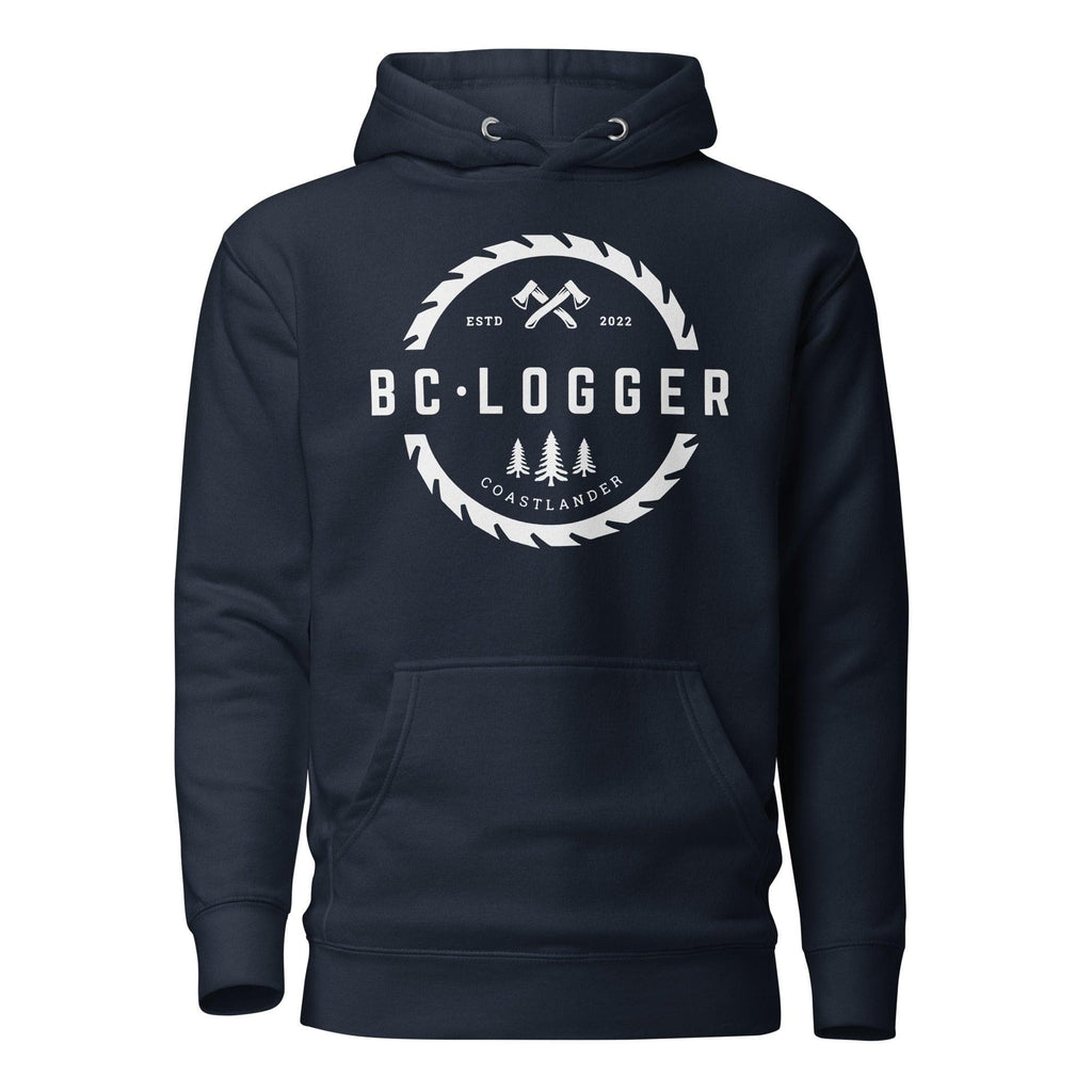 Design of BC Logger - Unisex Hoodie , the colour is Navy Blazer