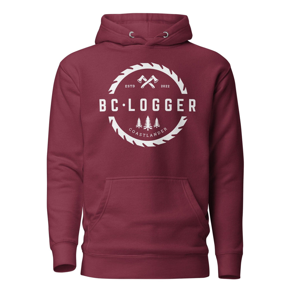 Design of BC Logger - Unisex Hoodie , the colour is Maroon
