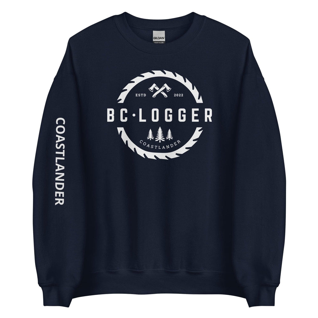 Design of BC LOGGER - Unisex Sweatshirt , the colour is Navy