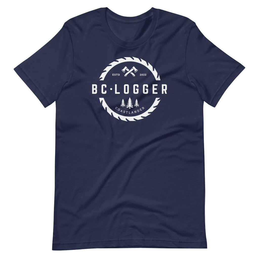 Design of BC LOGGER - Unisex t-shirt , the colour is Navy