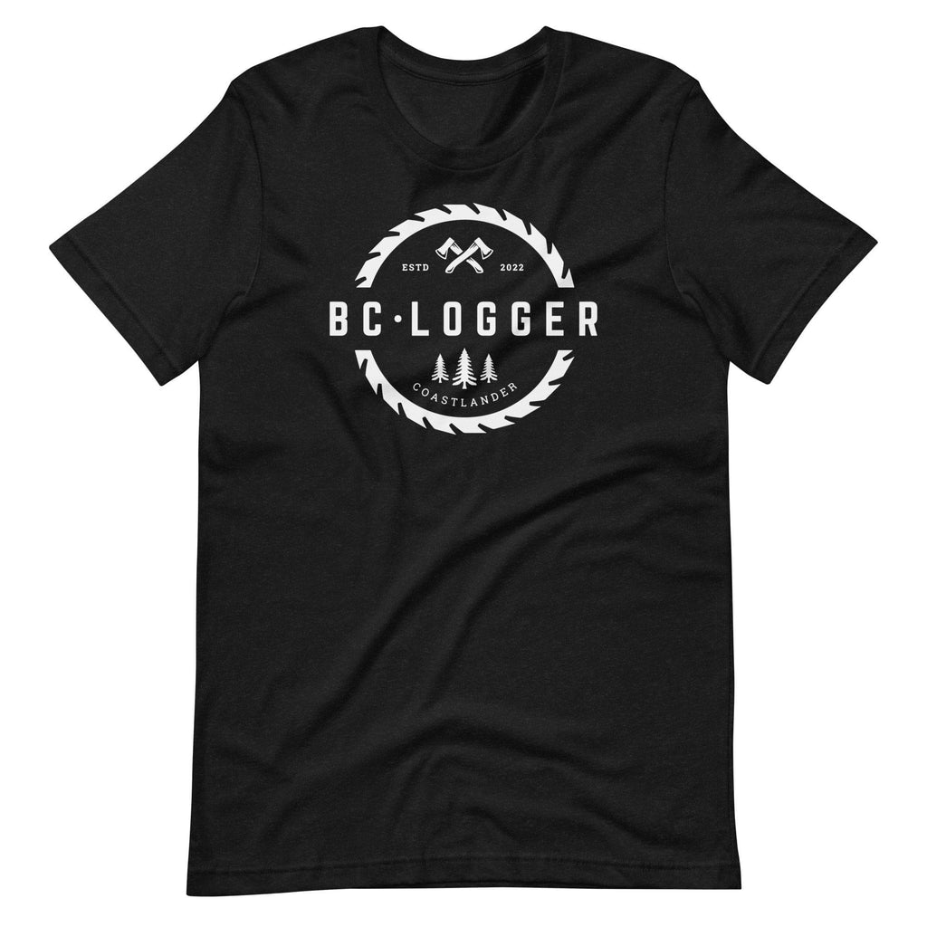 Design of BC LOGGER - Unisex t-shirt , the colour is Black Heather