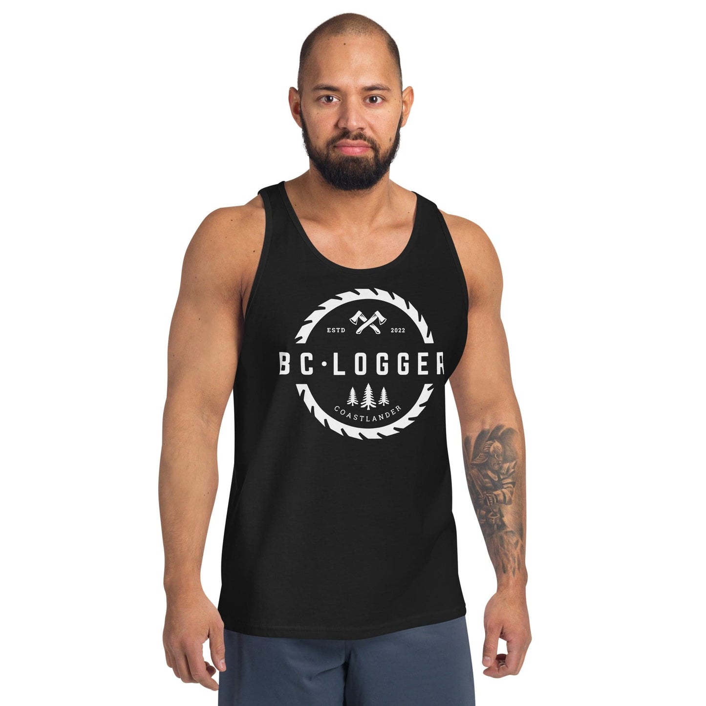 Design of BC Logger - Unisex Tank Top , the colour is Black