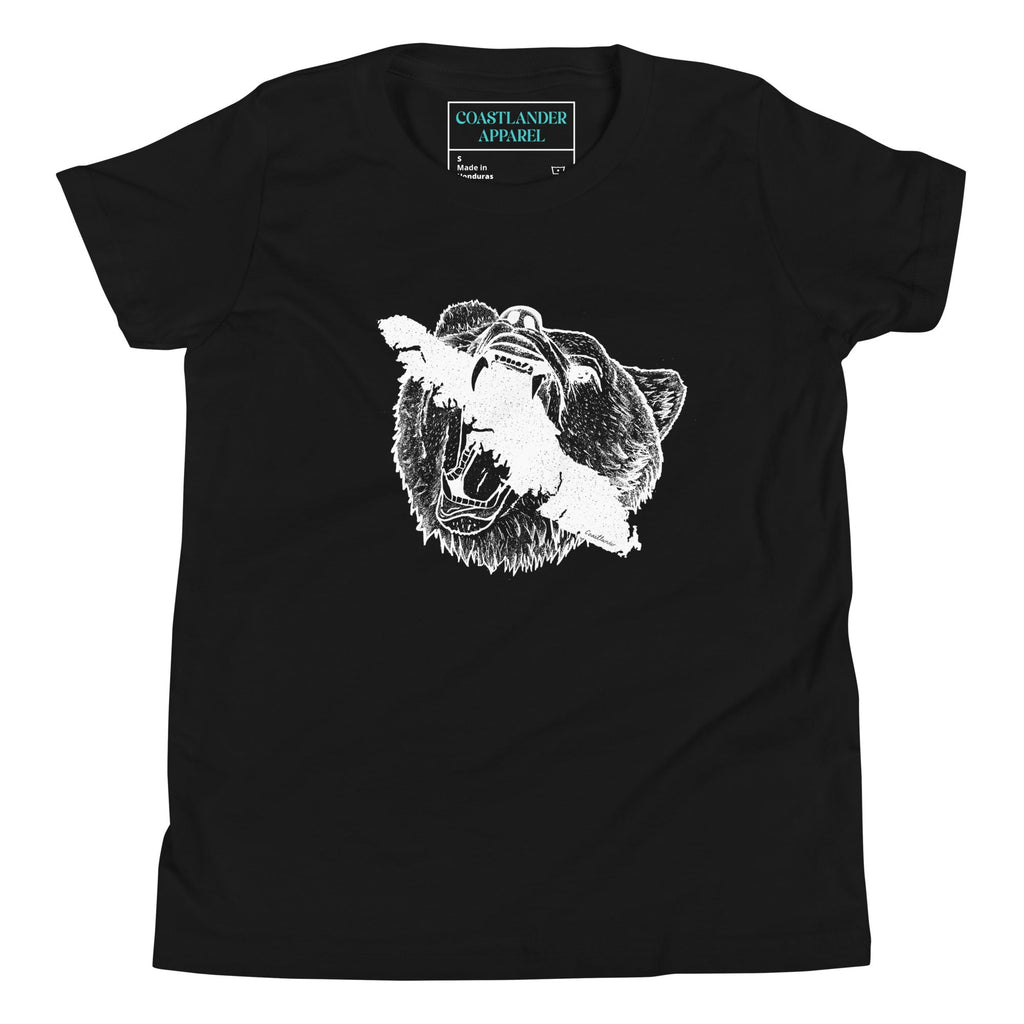 Bear biting Vancouver Island - Kids - Youth Short Sleeve T-Shirt - Coastlander