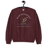 Design of Bear Necessities - Bear Drinking Lucky Beer - Unisex Sweatshirt , the colour is Maroon