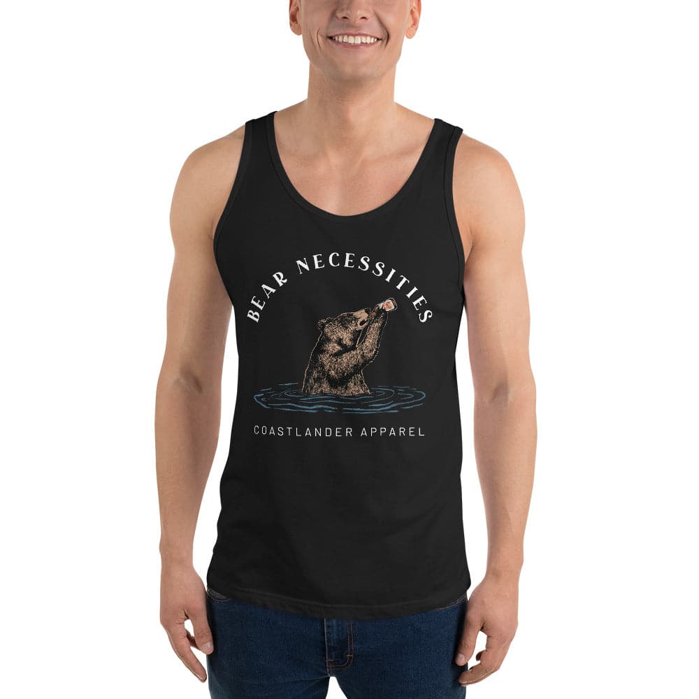 Design of Bear Necessities - Unisex Tank Top , the colour is Black
