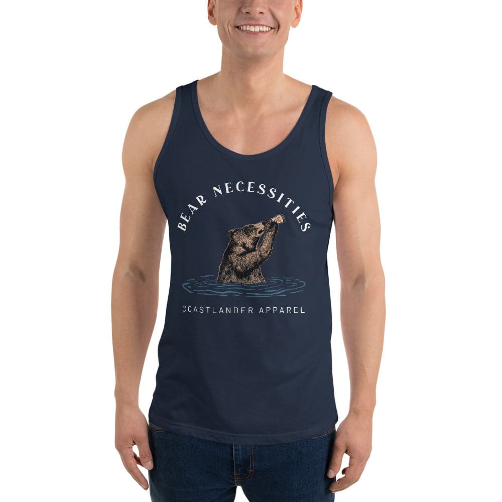 Design of Bear Necessities - Unisex Tank Top , the colour is Navy