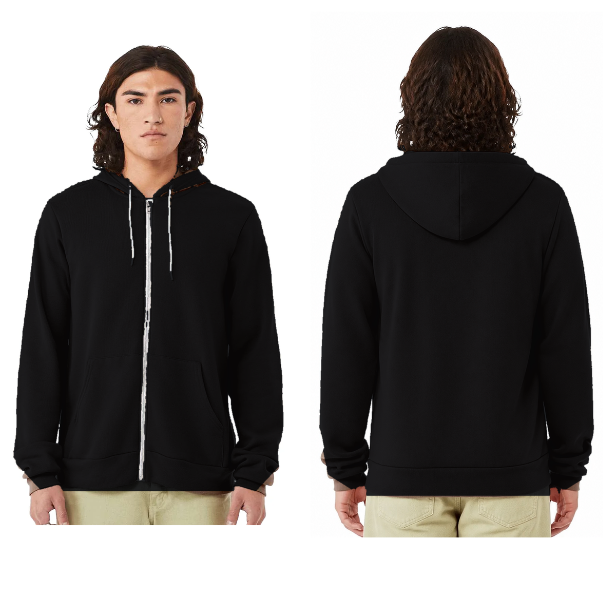 Bella+Canvas 3739 Unisex Sponge Fleece Full-Zip Hoodie - Custom