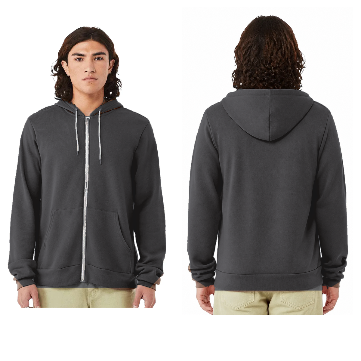 Bella+Canvas 3739 Unisex Sponge Fleece Full-Zip Hoodie - Custom