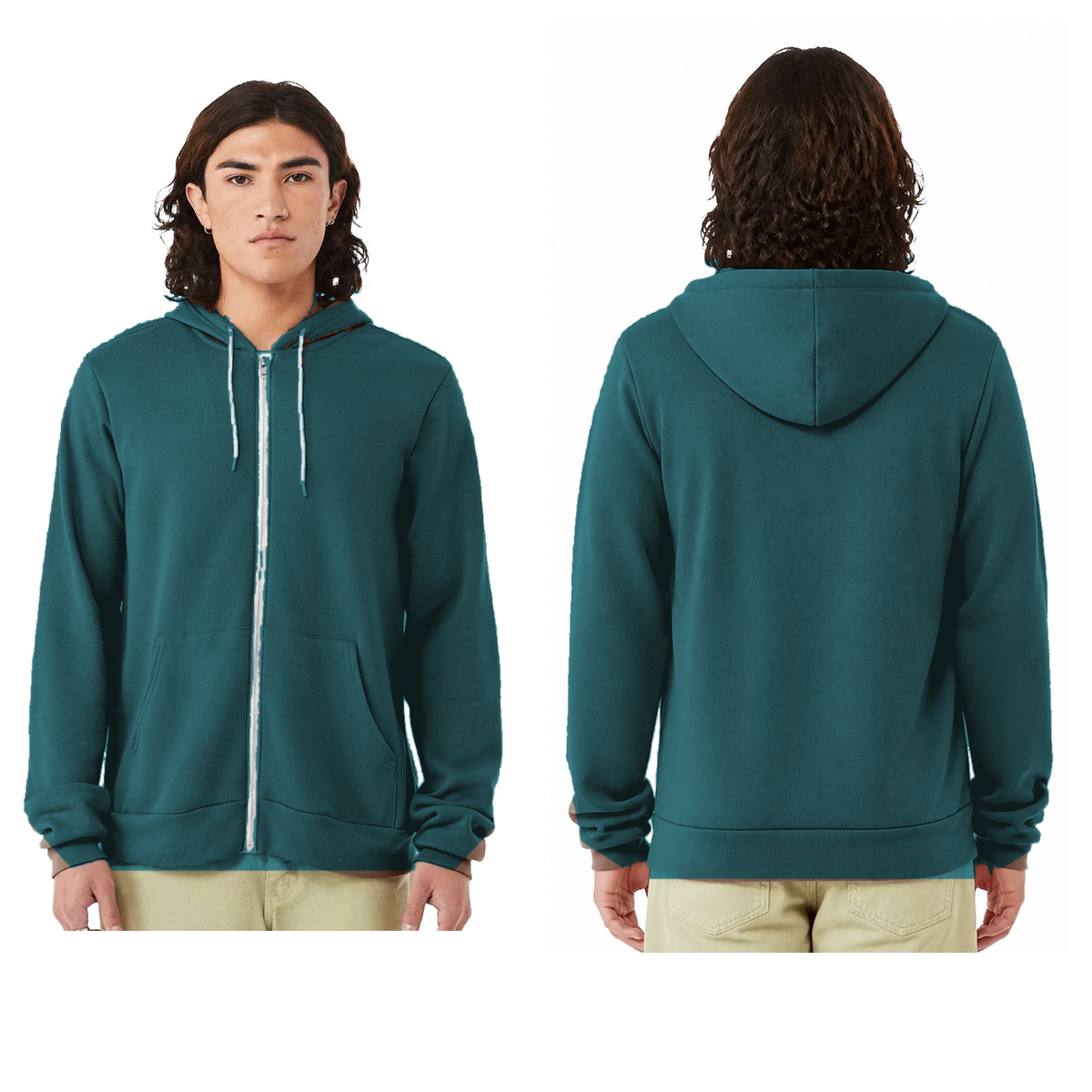 Bella+Canvas 3739 Unisex Sponge Fleece Full-Zip Hoodie - Custom