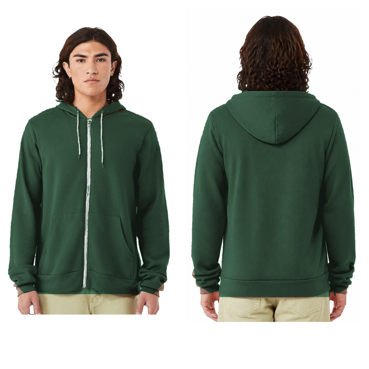 Bella+Canvas 3739 Unisex Sponge Fleece Full-Zip Hoodie - Custom