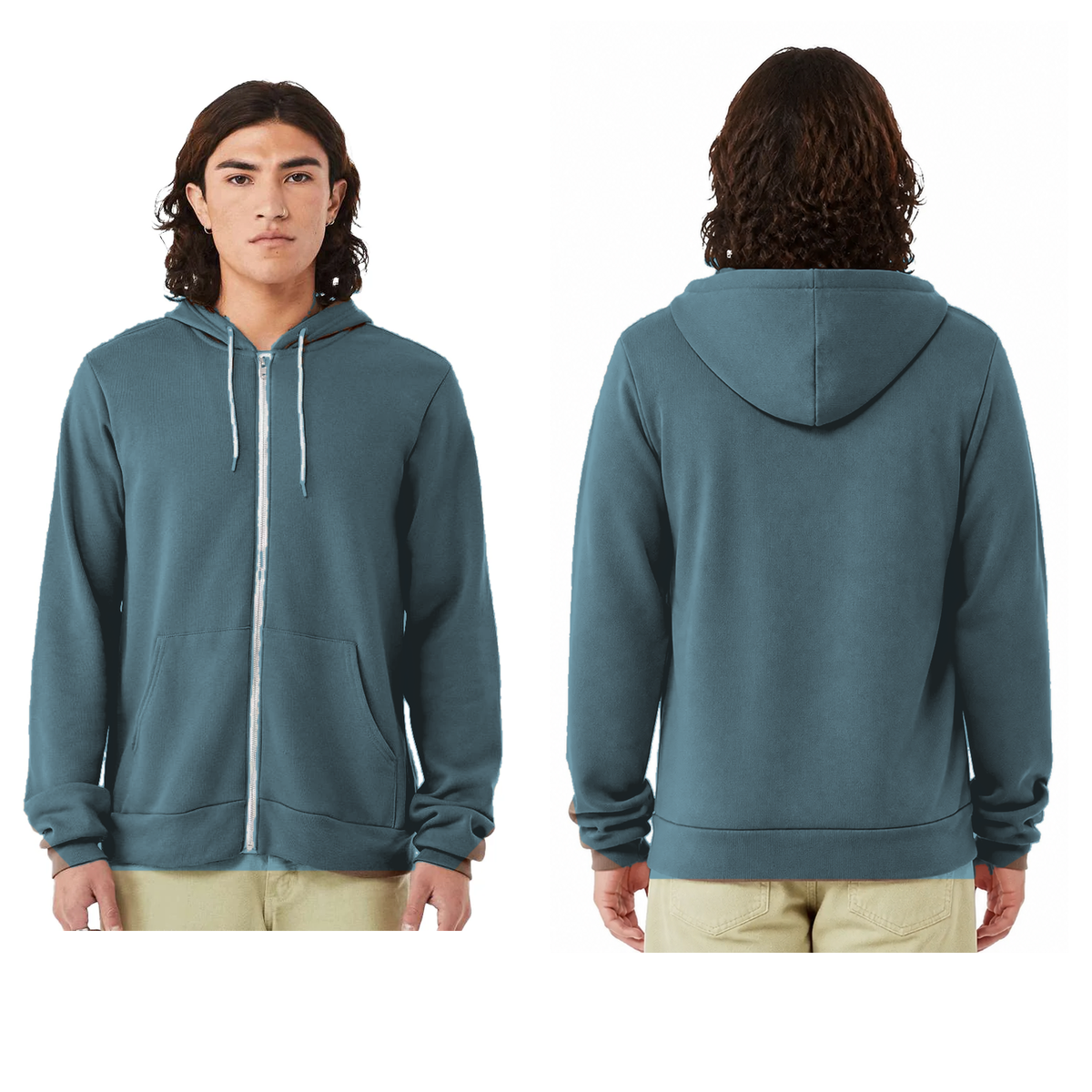 Bella+Canvas 3739 Unisex Sponge Fleece Full-Zip Hoodie - Custom