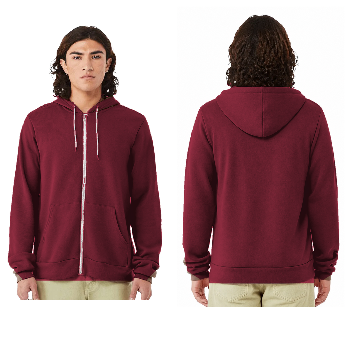 Bella+Canvas 3739 Unisex Sponge Fleece Full-Zip Hoodie - Custom