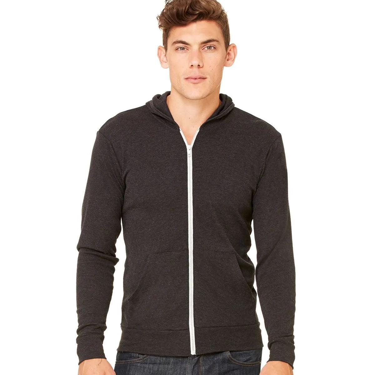 BELLA+CANVAS 3939 Unisex Tri-blend Lightweight zip-up hoodie