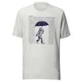 Design of Big Foot in Rain - Unisex t-shirt , the colour is Ash
