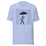 Design of Big Foot in Rain - Unisex t-shirt , the colour is Heather Blue