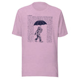 Design of Big Foot in Rain - Unisex t-shirt , the colour is Heather Prism Lilac