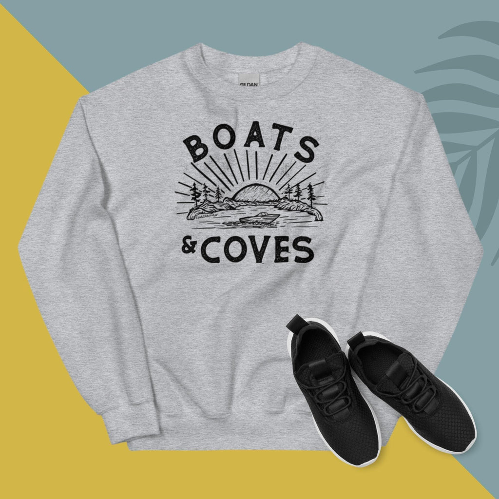 Design of Boats and Coves - Unisex Sweatshirt , the colour is Sport Grey
