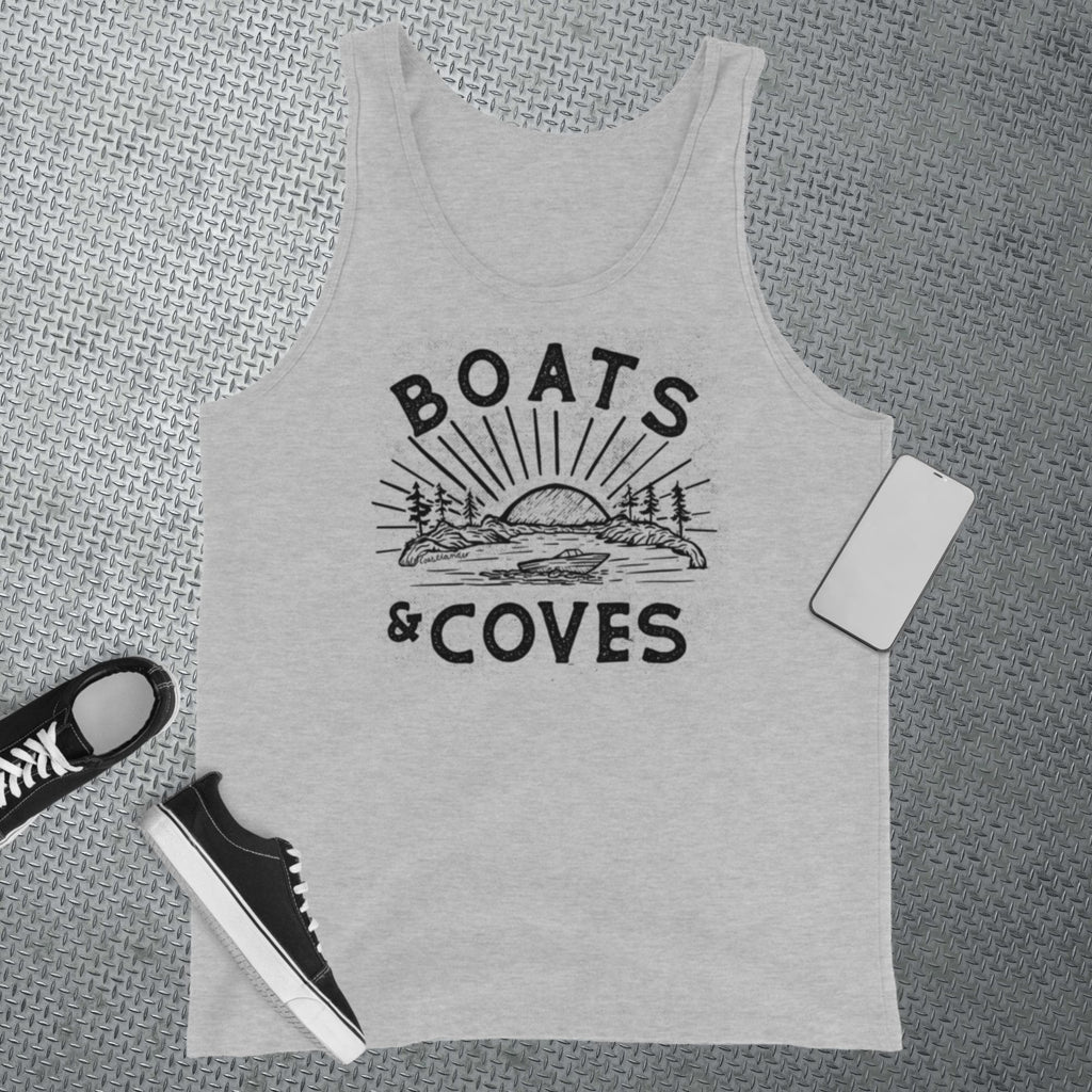 Design of Boats & Coves - Unisex Tank Top , the colour is Athletic Heather