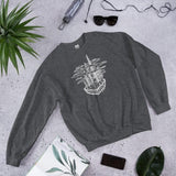 Design of Clouds & Trees - Unisex Sweatshirt , the colour is Dark Heather