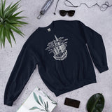 Design of Clouds & Trees - Unisex Sweatshirt , the colour is Navy