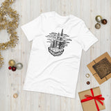 Design of Clouds & Trees - Unisex t-shirt , the colour is White