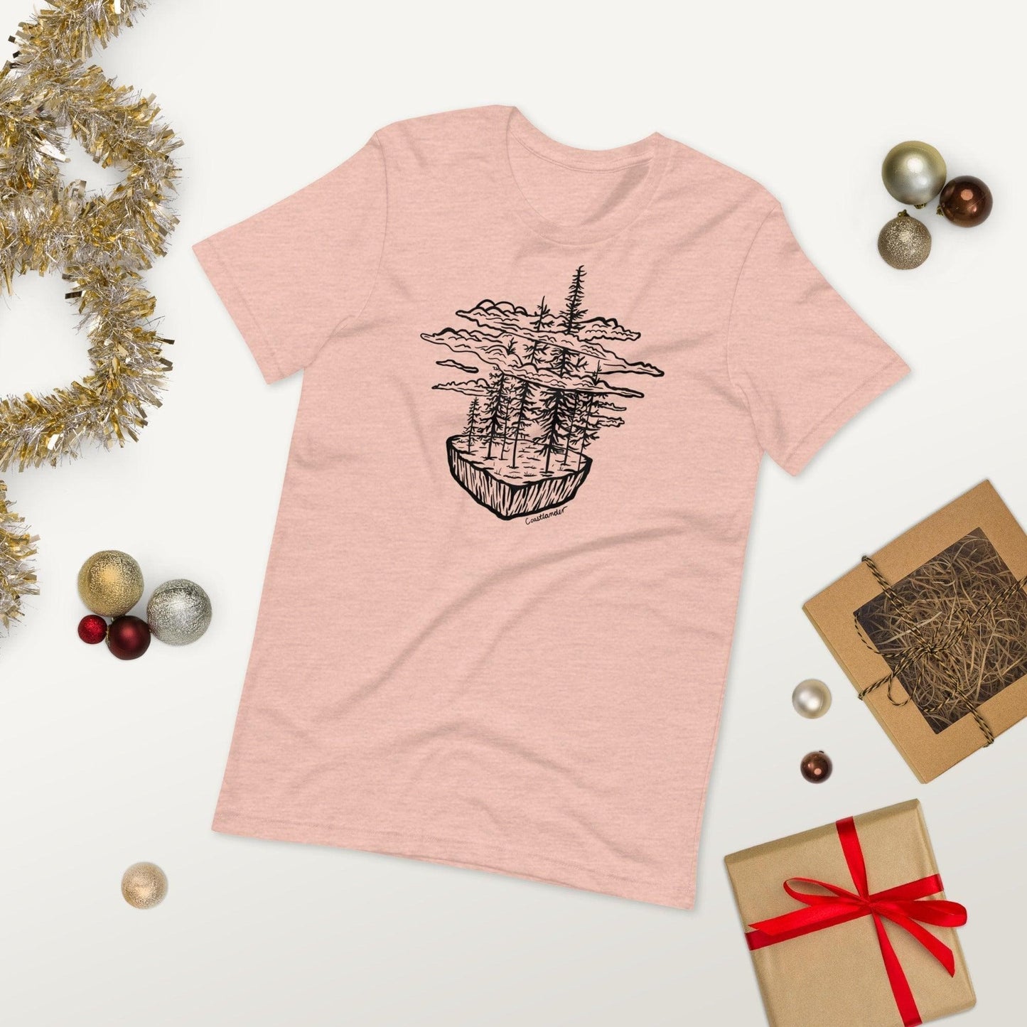 Design of Clouds & Trees - Unisex t-shirt , the colour is