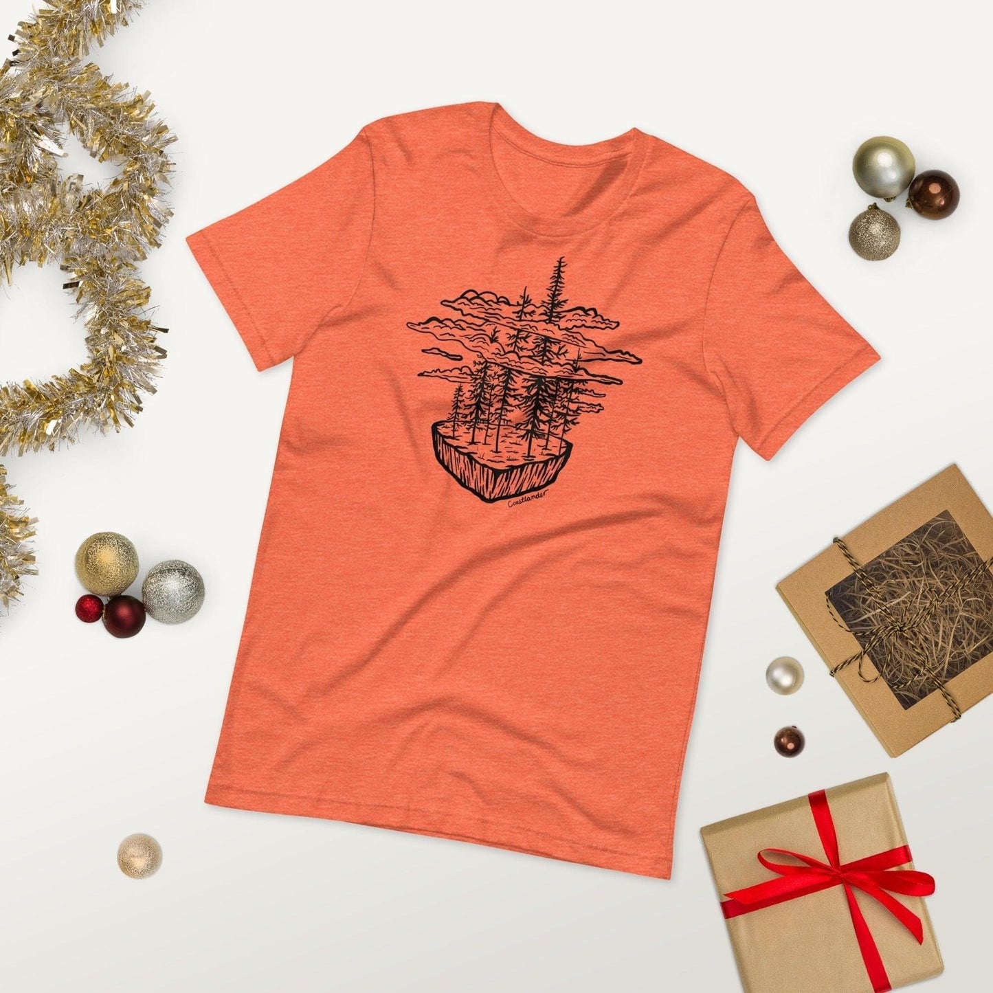 Design of Clouds & Trees - Unisex t-shirt , the colour is