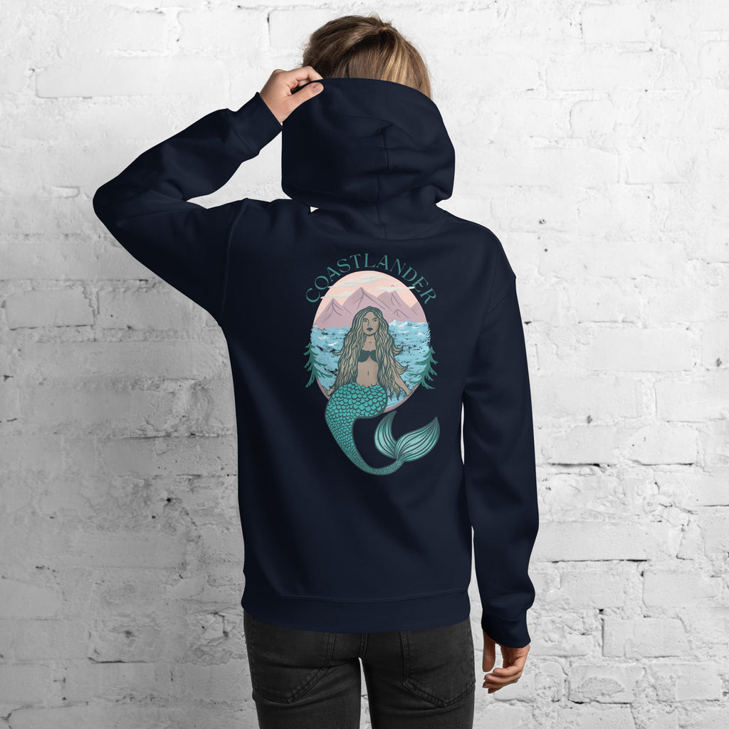 Design of Coastlander Mermaid Design - Unisex Hoodie , the colour is Navy