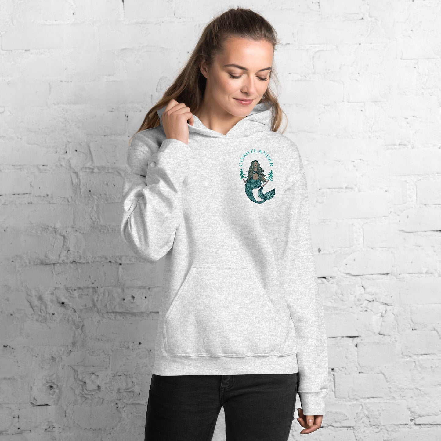 Design of Coastlander Mermaid Design - Unisex Hoodie , the colour is