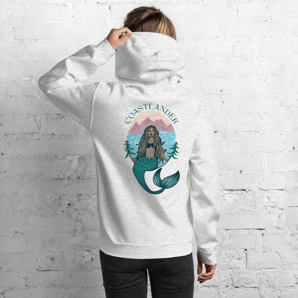 Design of Coastlander Mermaid Design - Unisex Hoodie , the colour is Ash