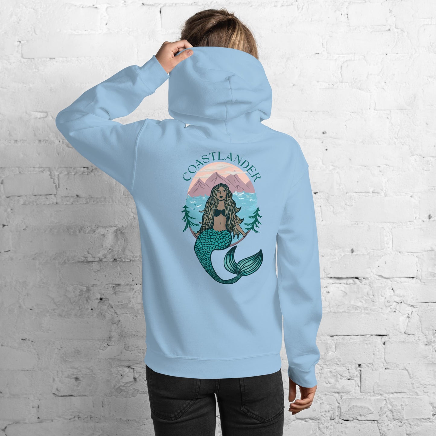 Design of Coastlander Mermaid Design - Unisex Hoodie , the colour is