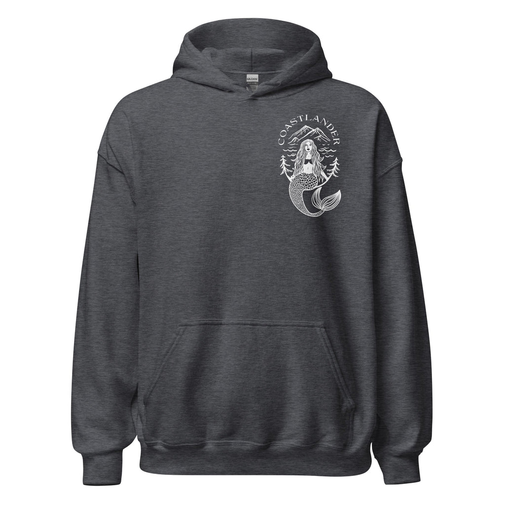 Design of Coastlander Mermaid Design - Unisex Hoodie , the colour is Dark Heather