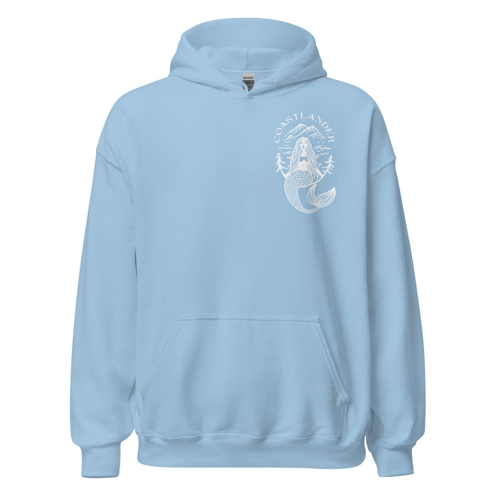Design of Coastlander Mermaid Design - Unisex Hoodie , the colour is Light Blue