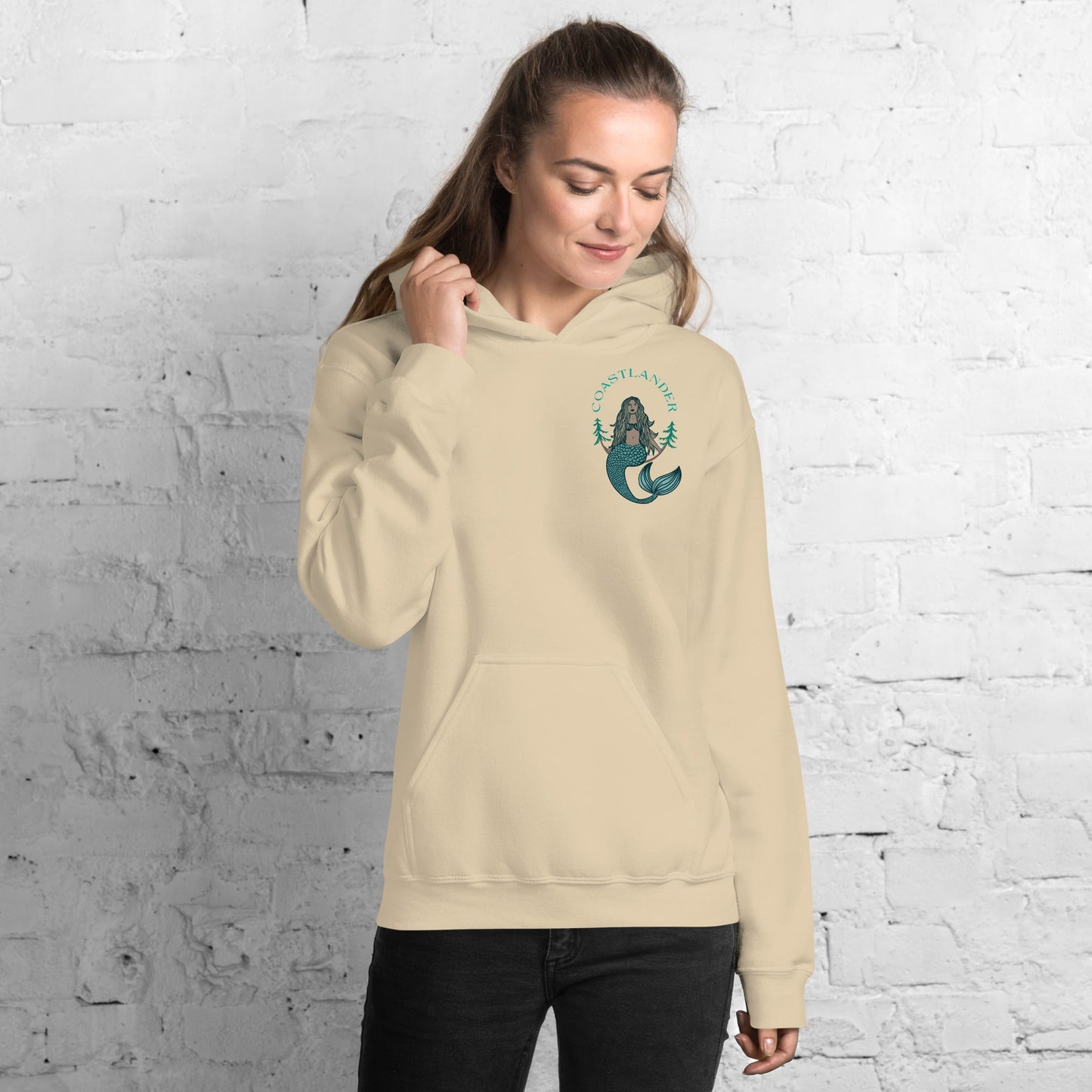 Design of Coastlander Mermaid Design - Unisex Hoodie , the colour is