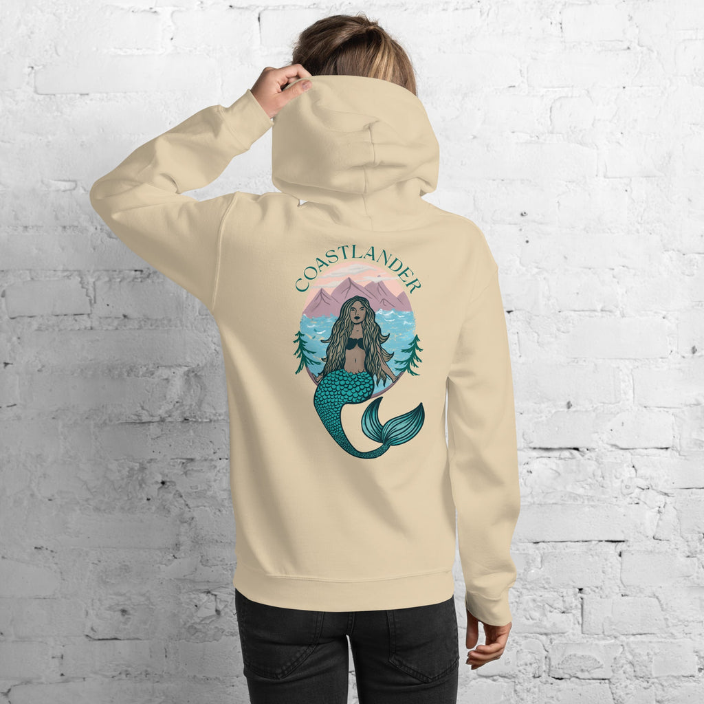 Design of Coastlander Mermaid Design - Unisex Hoodie , the colour is Sand