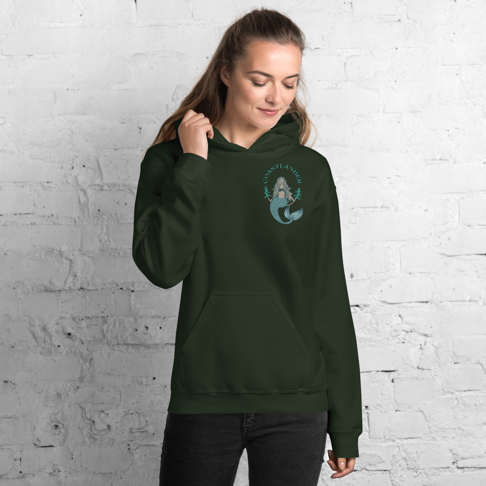 Design of Coastlander Mermaid Design - Unisex Hoodie , the colour is