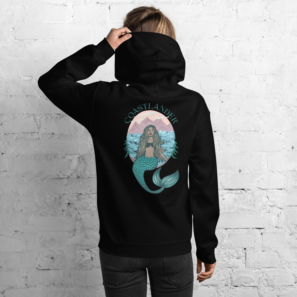 Design of Coastlander Mermaid Design - Unisex Hoodie , the colour is Black